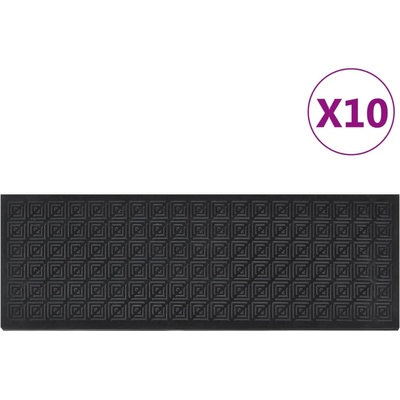 vidaXL Постелки за стъпала 10 бр 25x75 см гума (155643)