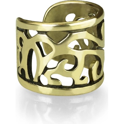 Šperky4U zlacený falešný piercing do ucha klips s ornamenty FP1012-GD