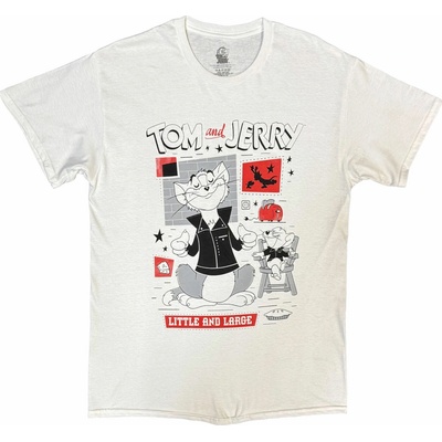 Tom & Jerry tričko Little & Large Squares biele