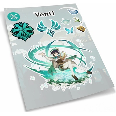 Genshin Impact Sada 10 samolepek Venti