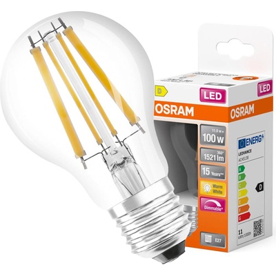 Osram LED žiarovka E27 A60 11W 100W 1521lm 2700K Warm 300° Filament Dimmable SUPERSTAR