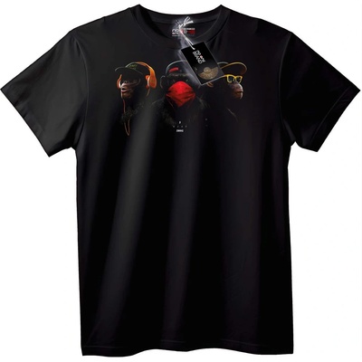 NOONEBRAND Тениска ГрадскиSwag маймуни - 7XL, Black