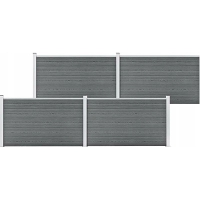 vidaXL Zahradní plot WPC 699 x 106 cm šedý