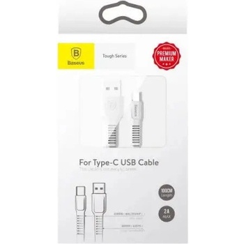 Baseus Kабел Baseus Tough Series, Type-C, 2А, 1m, бял (CATZY-B02)
