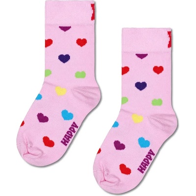 Чорапи Happy socks Heart crew socks - Pink (Light Pink)