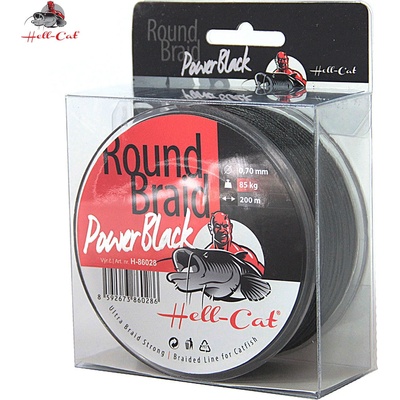 Hell-Cat Šnúra Round Braid Power čierna 200m 0,70mm 85kg