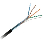  Мрежов кабел FTP Cat. 5E / 305 m / 24AWG / Меден / Черен / UV защита / Външен монтаж / Сертифициран