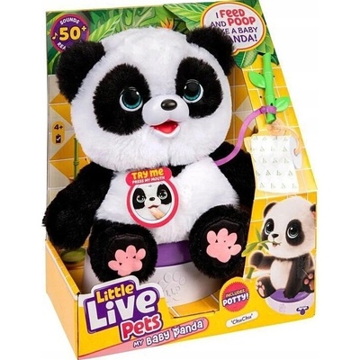 Moose Toys Interaktivní plyšová hračka panda s nočníkem 30 cm, vícebarevný