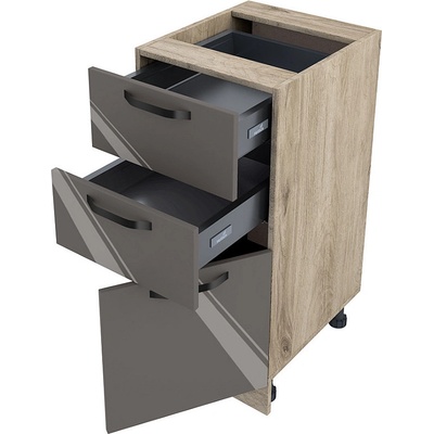 ИРИМ Долен кухненски шкаф Сити АРФ-Антрацит гланц-05-53 десен 40 см