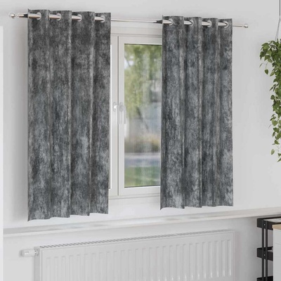vidaXL Кадифени завеси С завеси 2 pcs Сив 175 x 140 см Кадифе (4107654)
