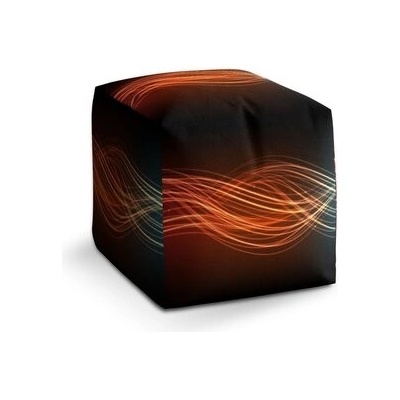 Sablio Taburet Cube Abstrakce strip: 40x40x40 cm