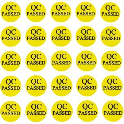QC Passed PVC kruhová samolepka 10mm žltá