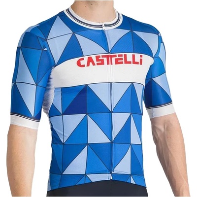 Castelli Мъжка фланелка с къс ръкав за колоездене Castelli Heritage Jersey Cycling jersey - Azzurro Italia (056-3443-0112)