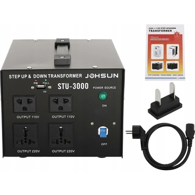 TRANSFORMÁTOR 220V NA 110V 3000W NAPÁJECÍ MĚNIČ
