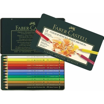 Faber-Castell Цветни моливи Polychromos, 12 цвята (1015120163)