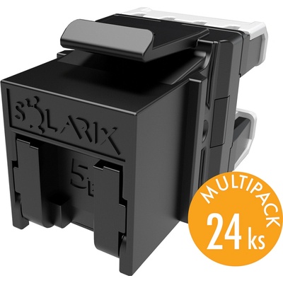 Solarix MULTIPACK 24 ks - rychlozařezávací keystone CAT5E UTP RJ45 černý SXKJ-5E-UTP-BK-NA