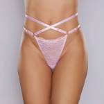 Allure Cherished Lace and Mesh Thong Pink