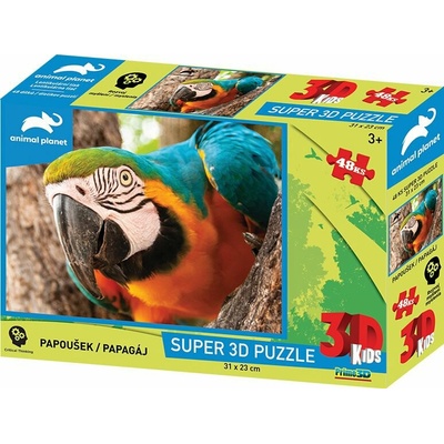 PRIME 3D puzzle Animal Planet: Papoušek 48 ks