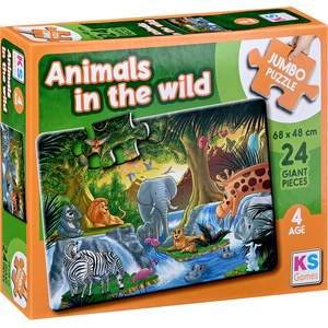 KS Games Пъзел KS Games от 24 XXL части - Диви животни (JP31008) - baby