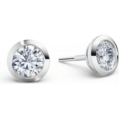 DF náušnice 3676, biele zlato s laboratórnymi diamantmi s hmotnosťou 1,00 ct VS1/F