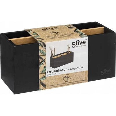 5five Simply Smart Kosmetický organizér Natureo 4, černá/s dřevěnými prvky