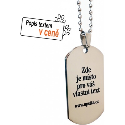 Šperky4U Ocelový přívěšek vojenská známka 25 x 48 mm DR119325X48