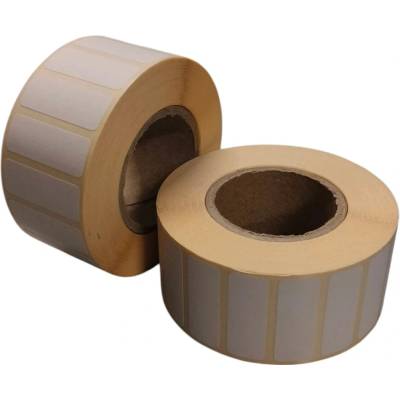 Papierová Etiketa 32 mm x 12 mm, Matný papier, Biela, Dutinka 40 mm, 1350 ks/koútč, Permanentné lepidlo, Priemer kotúča 78 mm