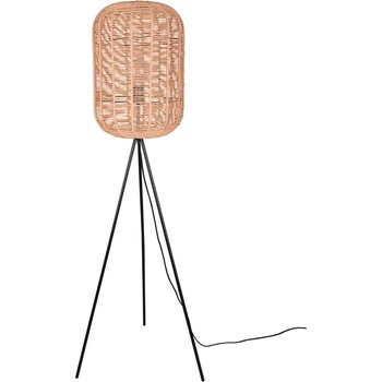 TRIO Бежова подова лампа с текстилен и плетен абажур (височина 150 cm) Runa - Trio (403000132)