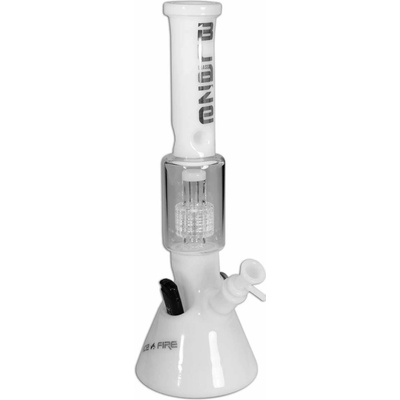 BLAZE Ice bong ICE s FIRE Drum Perkolátorom 40 cm Biela