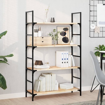 vidaXL Плаващи рафтове, 4 бр. , 100x30x2 см, необработена масивна дървесина, акация (3279378)