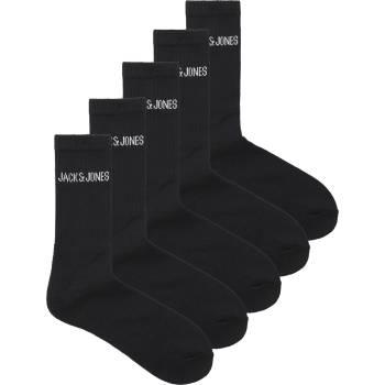 Jack and Jones Мъжки чорапи Jack and Jones Regen Mens 5-Pack Crew Socks - Black