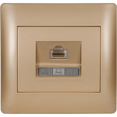 ELMARK Rhyme КОМПЮТЪРЕН КОНТАКТ rj45 (cat5e) ЗЛАТО МЕТ (11283)