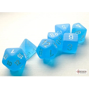 Chessex Sada kostek Chessex Frosted Caribbean Blue/White Mini Polyhedral 7-Die Set