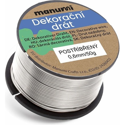 Hobby dráty Postříbřený drát 0,6/50g