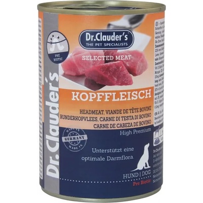 Dr.Clauder's Selected Meat Kopffleisch - Консервирана храна за израснали кучета с говеждо месо /Pre Biotics/- 2 броя х 400 гр