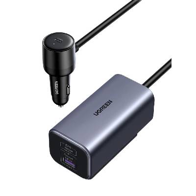 Зарядно устройство Ugreen EC706, за кола, от автомобилна запалка към 3x USB-C(ж), 1x USB-A(ж), 28V/5A, сиво, 140W (UGREEN-35571)