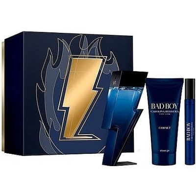 Carolina Herrera Bad Boy Cobalt SET: EDP 100 ml + EDP 10 ml + sprchový gél 100 ml pre mužov