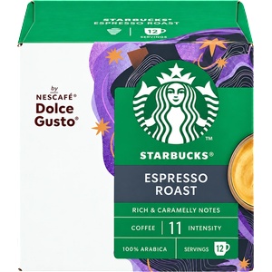 Starbucks Кафе капсули Starbucks Espresso Roast, съвместими с Dolce Gusto, 12бр