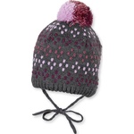 Sterntaler Плетена зимна шапка Sterntaler - 51 cm, 18-24 месеца, сиво-розова (4701607-592) - baby