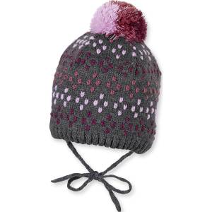 Sterntaler Плетена зимна шапка Sterntaler - 51 cm, 18-24 месеца, сиво-розова (4701607-592) - baby