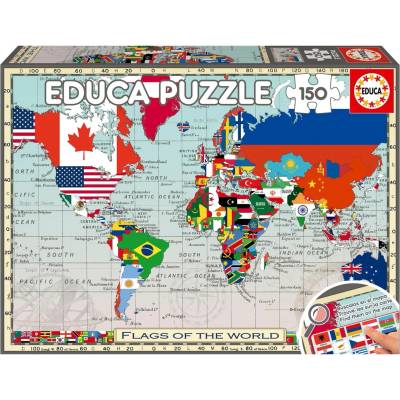 Educa Пъзел Educa от 150 части - Знамената на света (EDU20480)