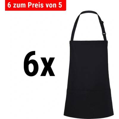 G.Gastro 6 ks Karlowsky Zástěra s laclem krátká Basic černá D9785594