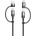 DeTech Кабел за данни DeTech DE-54UCI, 4в1 USB-Lightning/Type-C Type-C - Type-C, 1.0m, Black - 40535 (DE-40535)