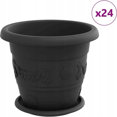 VidaXL Květináč plast černý 21,5 x 21,5 x 21,5 cm
