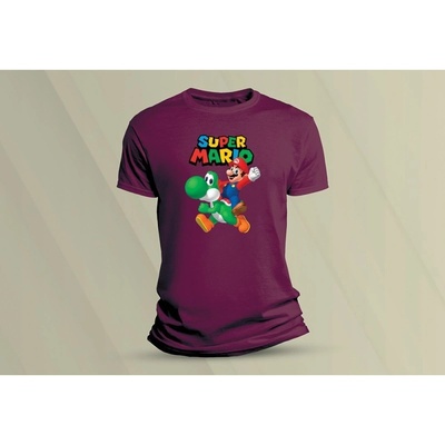 Sandratex dětské bavlněné tričko super mario 6 vínová