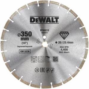 DEWALT диамантено сегментно острие, сухо рязане, 350 x 25, 4 мм DT40213 (DT40213)