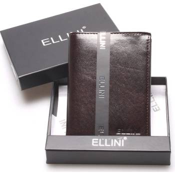 Ellini Elegantní pánská kožená peněženka čokoládově hnědá Daemon hnědá