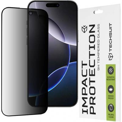 Techsuit Протектор за iPhone 16 Pro Max - 111D Privacy Full Glue - черен
