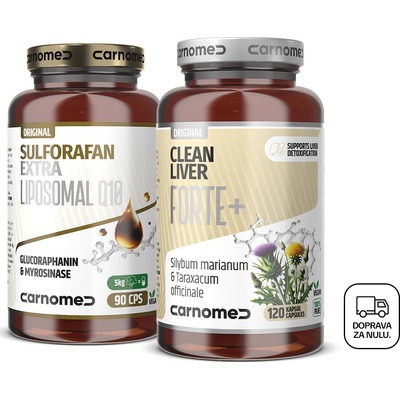 CarnoMed Sulforafan EXTRA Liposomal Q10 90kapsúl + Clean Liver FORTE 120 kapsúl