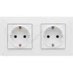 Legrand - Двойна домашна розетка SCHUKO с рамка NILOE STEP 250V бяла (LR0115B)